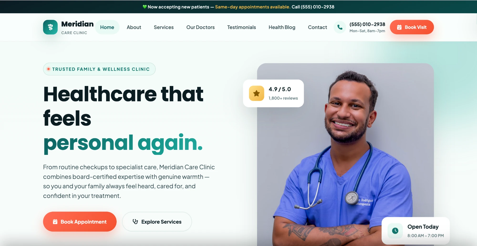 Doctor site preview